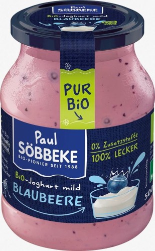 19953JOGURT KREMOWY JAGODOWY (3,8 % TŁUSZCZU W MLEKU) BIO 500 g (SŁOIK) - SOBBEKE-1