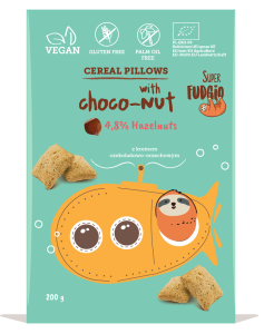 PODUSZECZKI ZBOŻOWE Z KREMEM CZEKOLADOWO - ORZECHOWYM BEZGLUTENOWE  BIO 200 g - ME GUSTO (SUPER FUDGIO)