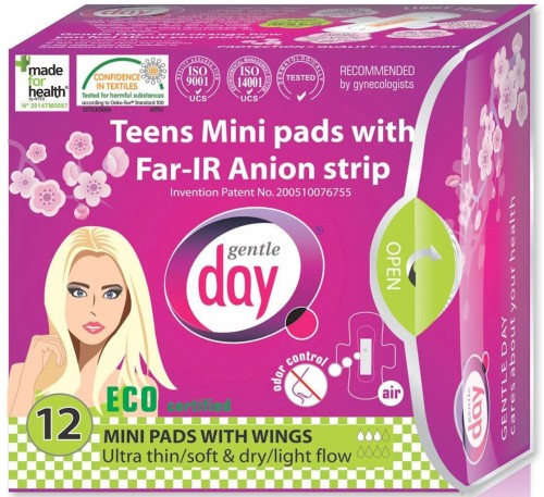 20138PODPASKI HIGIENICZNE MINI Z PASKIEM ANIONOWYM (TEENS) 12 szt. - GENTLE DAY-1
