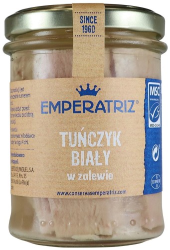 21129#TUŃCZYK BIAŁY FILETY W ZALEWIE 200 g (140 g) (SŁOIK) - EMPERATRIZ-1