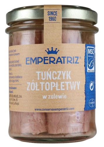 21134#TUŃCZYK ŻÓŁTOPŁETWY FILETY W ZALEWIE 200 g (140 g) (SŁOIK) - EMPERATRIZ-1