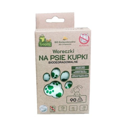 21244WORKI NA PSIE ODCHODY (KOMPOSTOWALNE I BIODEGRADOWALNE) 6 ROLEK 90 szt - FROGGY-1