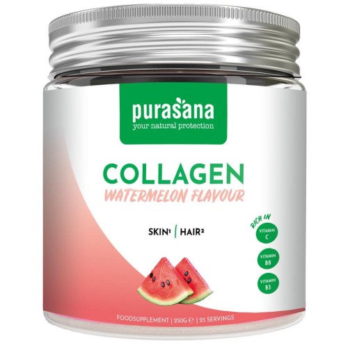 21280KOLAGEN W PROSZKU O SMAKU ARBUZOWYM NA SKÓRĘ I WŁOSY BEZGLUTENOWY 250 g - PURASANA-1