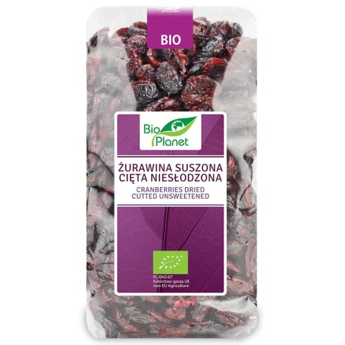 21309ŻURAWINA SUSZONA CIĘTA NIESŁODZONA BIO 400 g - BIO PLANET-1