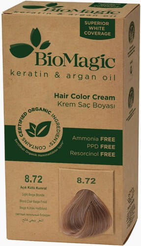 22750FARBA DO WŁOSÓW JASNY BEŻOWY BLOND (8.72) 250 g - BIOMAGIC-1