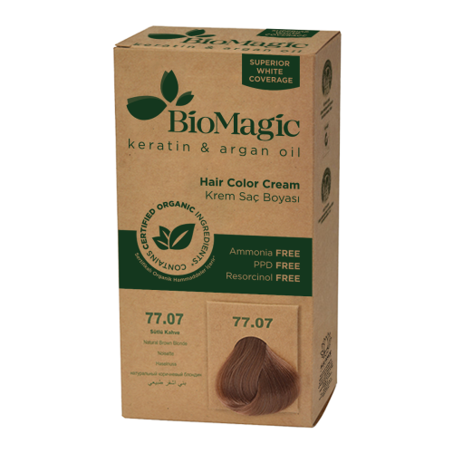 22757FARBA DO WŁOSÓW BRĄZOWY BLOND (77.07) 250 g - BIOMAGIC-1