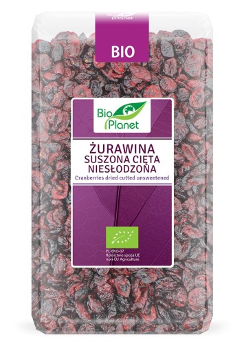23000ŻURAWINA SUSZONA CIĘTA NIESŁODZONA BIO 1 kg - BIO PLANET-1
