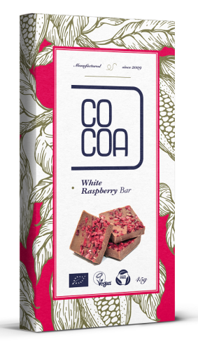 23580TABLICZKA BIAŁA Z MALINAMI BIO 45 g - COCOA-1
