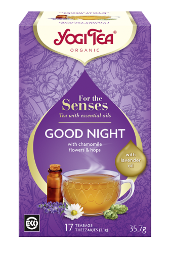 23698HERBATKA DLA ZMYSŁÓW NA DOBRANOC Z OLEJKIEM LAWENDOWYM (FOR THE SENSES GOOD NIGHT) BIO (17 x 2,1 g) 35,7 g - YOGI TEA-1