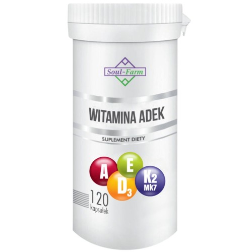 23738WITAMINA ADEK 120 KAPSUŁEK (800 mcg + 50 mcg + 12 mg + 75 mcg) - SOUL FARM-1