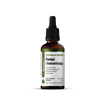 23752EKSTRAKTY W KROPLACH NA PAMIĘĆ I KONCENTRACJĘ BEZGLUTENOWE 30 ml - PHARMOVIT (CLEAN LABEL)-1