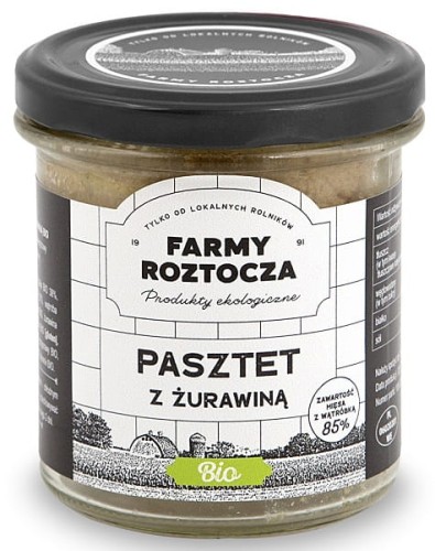 23782PASZTET DROBIOWO - WIEPRZOWY Z ŻURAWINĄ BIO 180 g (SŁOIK) - FARMY ROZTOCZA-1