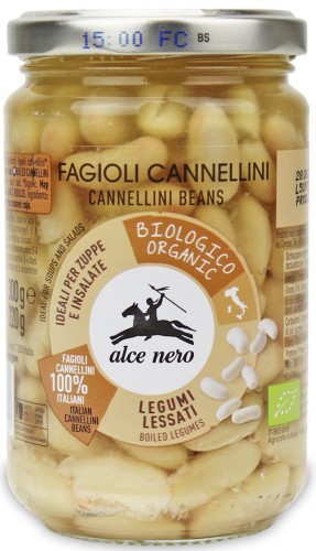 23836FASOLA CANNELLINI W ZALEWIE BIO 300 g (220 g) (SŁOIK) - ALCE NERO-1