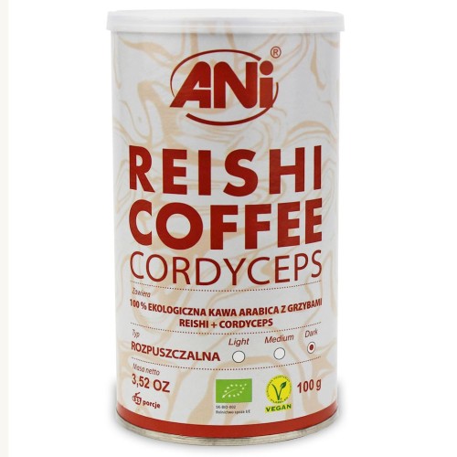 23922KAWA ROZPUSZCZALNA ARABICA Z GRZYBAMI REISHI + CORDYCEPS BIO 100 g - ANI-1