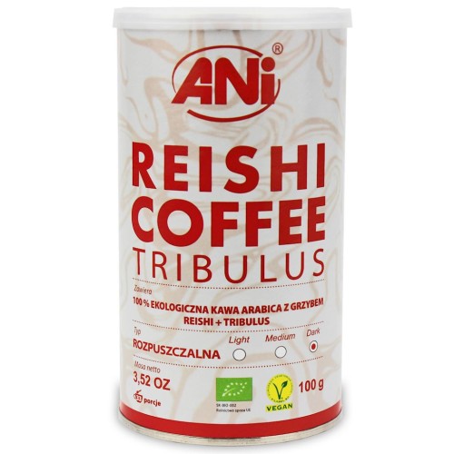23923KAWA ROZPUSZCZALNA ARABICA Z GRZYBEM REISHI I TRIBULUS BIO 100 g - ANI-1