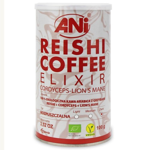 23924KAWA ROZPUSZCZALNA ARABICA Z GRZYBAMI REISHI + CORDYCEPS + LION'S MANE BIO 100 g - ANI-1