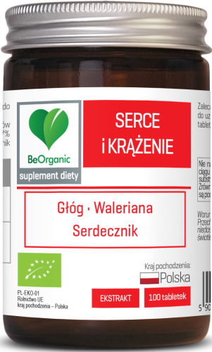 24318TABLETKI WSPOMAGAJĄCE SERCE I KRĄŻENIE BIO 100 szt. (500 mg) - BE ORGANIC-1