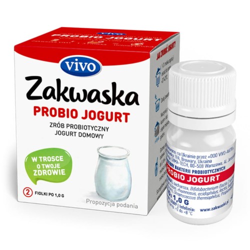 24492ŻYWE KULTURY BAKTERII DO JOGURTU PROBIO "ZAKWASKA" BEZGLUTENOWE 2 g (2 FIOLKI) - VIVO-1