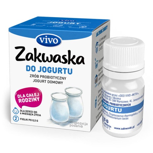 24501ŻYWE KULTURY BAKTERII DO JOGURTU "ZAKWASKA" BEZGLUTENOWE 1 g (2 FIOLKI) - VIVO-1