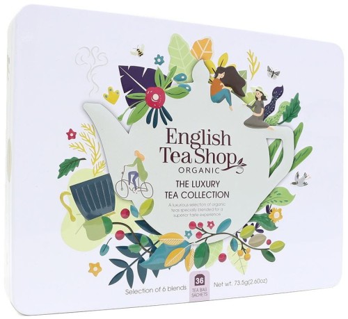 25300ZESTAW HERBAT I HERBATEK LUKSUSOWYCH BIO W PUSZCE (THE LUXURY – 6 SMAKÓW) (36 x 2,04 g) 73,5 g - ENGLISH TEA SHOP ORGANIC-1