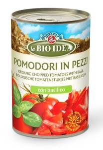 POMIDORY KROJONE Z BAZYLIĄ BIO 400 g (240 g) (PUSZKA) - LA BIO IDEA