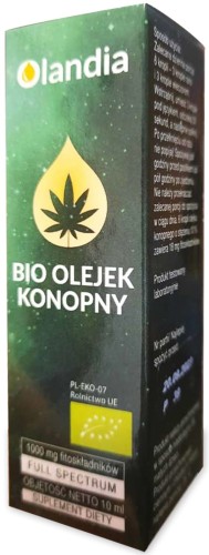25357OLEJEK KONOPNY 10 % (1000 mg FITOSKŁADNIKÓW) BIO 10 ml - OLANDIA-1