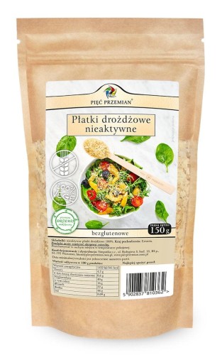25608PŁATKI DROŻDŻOWE NIEAKTYWNE BEZGLUTENOWE 150 g - PIĘĆ PRZEMIAN-1