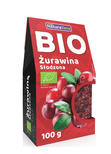 26197ŻURAWINA SŁODZONA CUKREM TRZCINOWYM BIO 100 g - NATURAVENA-1