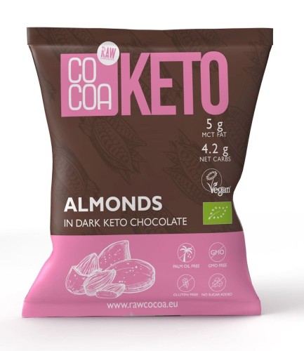 26319MIGDAŁY W CZEKOLADZIE KETO BEZ DODATKU CUKRU BIO 70 g - COCOA-1