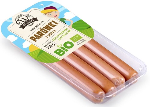 27107PARÓWKI Z INDYKA BIO 150 g - WASĄG (Z PÓŁKI)-1