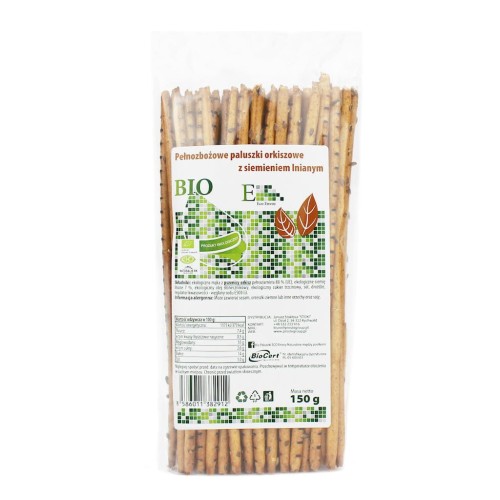 27454PALUSZKI ORKISZOWE PEŁNOZIARNISTE Z SIEMIENIEM LNIANYM BIO 150 g - ENVOY-1