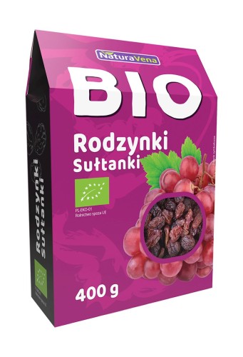 27533RODZYNKI SUŁTANKI BIO 400 g - NATURAVENA-1