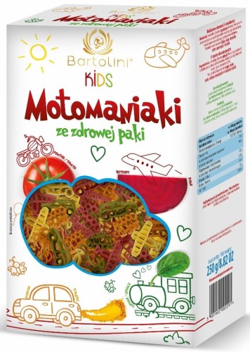 27663MAKARON (PSZENNY) 5-SMAKOWY DLA DZIECI MOTOMANIAKI 250 g - BARTOLINI-1