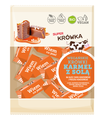 28164KRÓWKI O SMAKU KARMELU Z SOLĄ BEZMLECZNE BEZGLUTENOWE BIO 150 g - ME GUSTO (SUPER KRÓWKA)-1