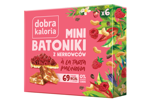 28427BATONIKI MINI Z NERKOWCÓW A'LA TARTA MALINOWA (6 x 17 g) 102 g - DOBRA KALORIA-1