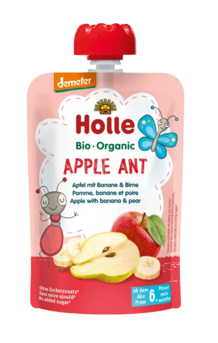 28491MUS W TUBCE JABŁKOWA MRÓWKA (JABŁKO - BANAN - GRUSZKA) BEZ DODATKU CUKRÓW OD 6 MIESIĄCA DEMETER BIO 100 g - HOLLE-1