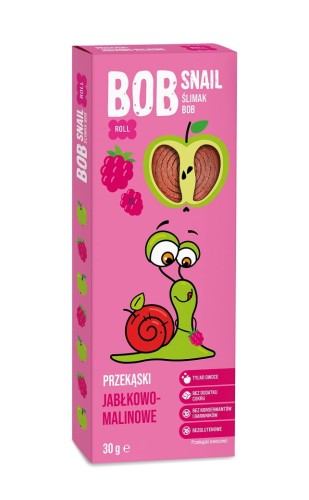 28504PRZEKĄSKA JABŁKOWO - MALINOWA BEZ DODATKU CUKRU BEZGLUTENOWA 30 g - BOB SNAIL-1