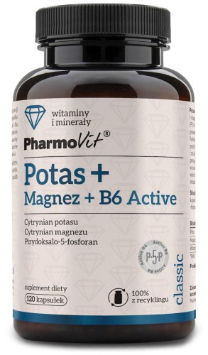 28577POTAS + MAGNEZ + WITAMINA B6 ACTIVE 120 KAPSUŁEK 136,39 g - PHARMOVIT (CLASSIC)-1