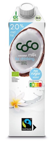 28630COCONUT MILK - NAPÓJ KOKOSOWY DO PICIA 2 % TŁUSZCZU BEZ DODATKU CUKRÓW FAIR TRADE BIO 1 L - COCO (DR MARTINS)-1