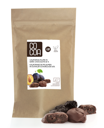 28726ŚLIWKI KALIFORNIJSKIE W CZEKOLADZIE CIEMNEJ BIO 200 g - COCOA-1