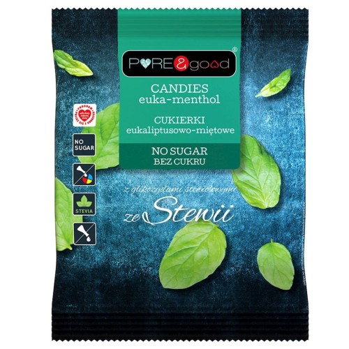 29144CUKIERKI EUKALIPTUSOWO - MIĘTOWE ZE STEWIĄ BEZ CUKRU 50 g - PURE&GOOD-1