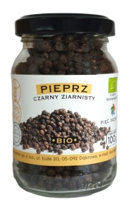 PIEPRZ CZARNY ZIARNISTY BEZGLUTENOWY BIO 100 g - PIĘĆ PRZEMIAN