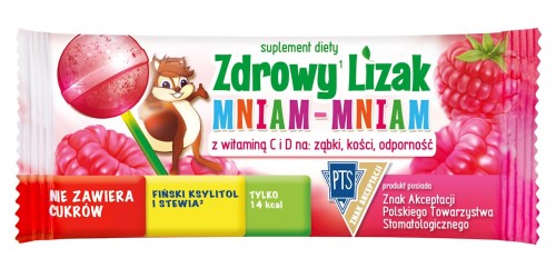 29540LIZAK KULKA O SMAKU MALINOWYM Z WITAMINĄ D I C BEZGLUTENOWY 6 g - MNIAM MNIAM STARPHARMA-1