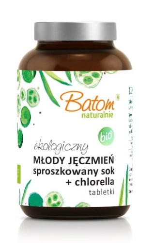 29713MŁODY JĘCZMIEŃ SPROSZKOWANY SOK + CHLORELLA 500 mg TABLETKI 120 g - BATOM-1
