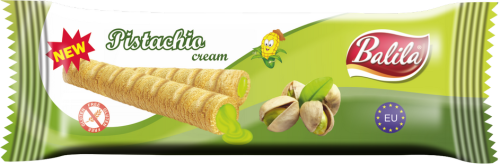 30090RURKI KUKURYDZIANE NADZIEWANE KREMEM O SMAKU PISTACJOWYM BEZGLUTENOWE 18 g - BALILA-1