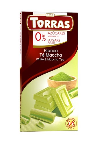 30111CZEKOLADA BIAŁA Z HERBATĄ MATCHA BEZ DODATKU CUKRU BEZGLUTENOWA 75 g - TORRAS-1