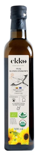 30222OLEJ SŁONECZNIKOWY WYSOKOOLEINOWY TŁOCZONY NA ZIMNO BIO 500 ml - EKKO-1