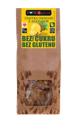 30429CIASTKA OWSIANE Z ANANASEM BEZ DODATKU CUKRU BEZGLUTENOWE 150 g - PURE&GOOD-1