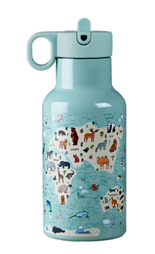 30628BUTELKA TERMICZNA Z DWOMA NAKRĘTKAMI DLA DZIECI MAPA ZWIERZĄT 350 ml - CHIC-MIC-1
