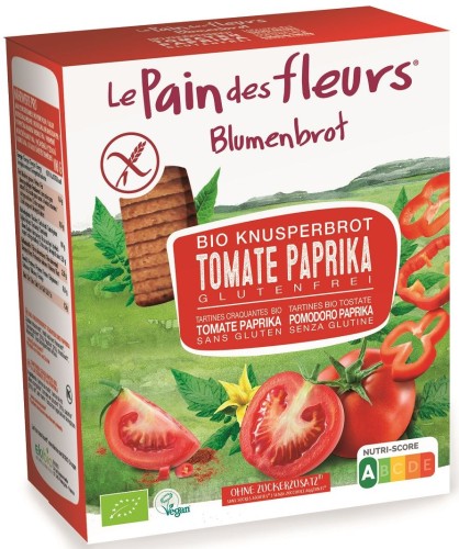 30765PIECZYWO CHRUPKIE POMIDOROWO - PAPRYKOWE BEZGLUTENOWE BIO 150 g - LE PAIN DES FLEURS-1